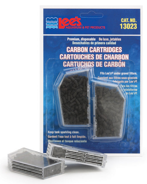 Lees Premium Carbon Cartridges for Under Gravel Filters 2 Pack - Aquarium