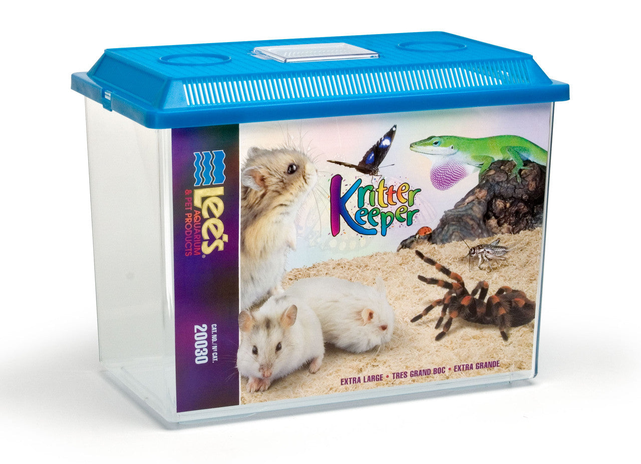 Lees Rectangle Kritter Keeper with Lid Label Assorted 5.9gal XL