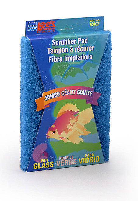 Lees Scrubber Pad for Glass Aquariums Blue 6 in x 9 Jumbo - Aquarium