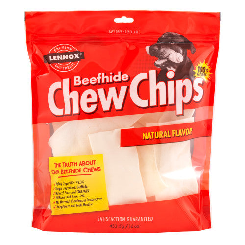 Lennox Beefhide Chew Chips Dog Treat Natural 16oz