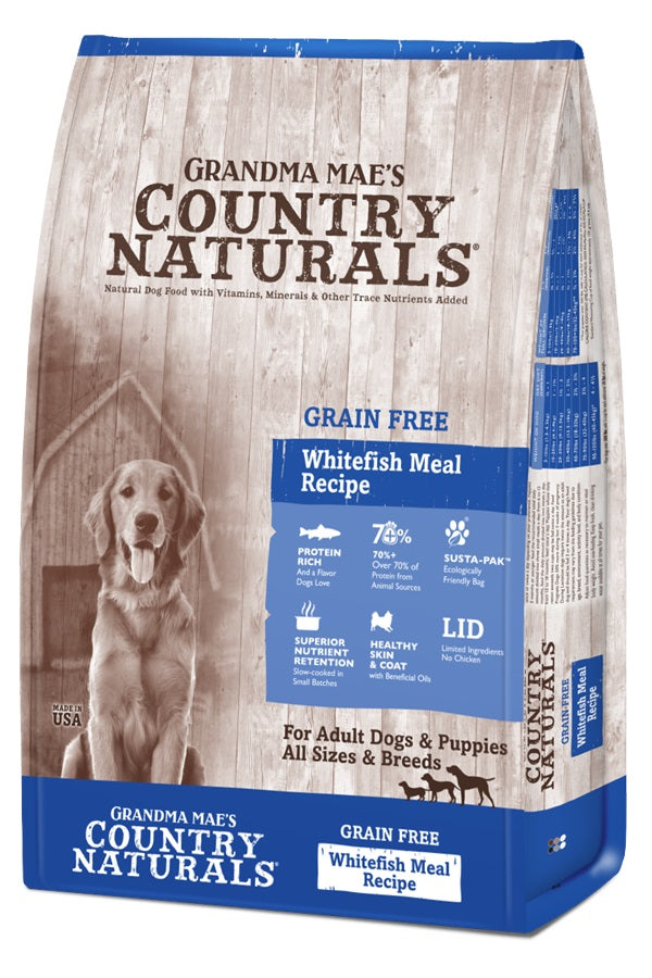 Grandma Mae's Country Naturals Grain Free L.I.D. Dry Dog Food Whitefish 23 lb 856235007853