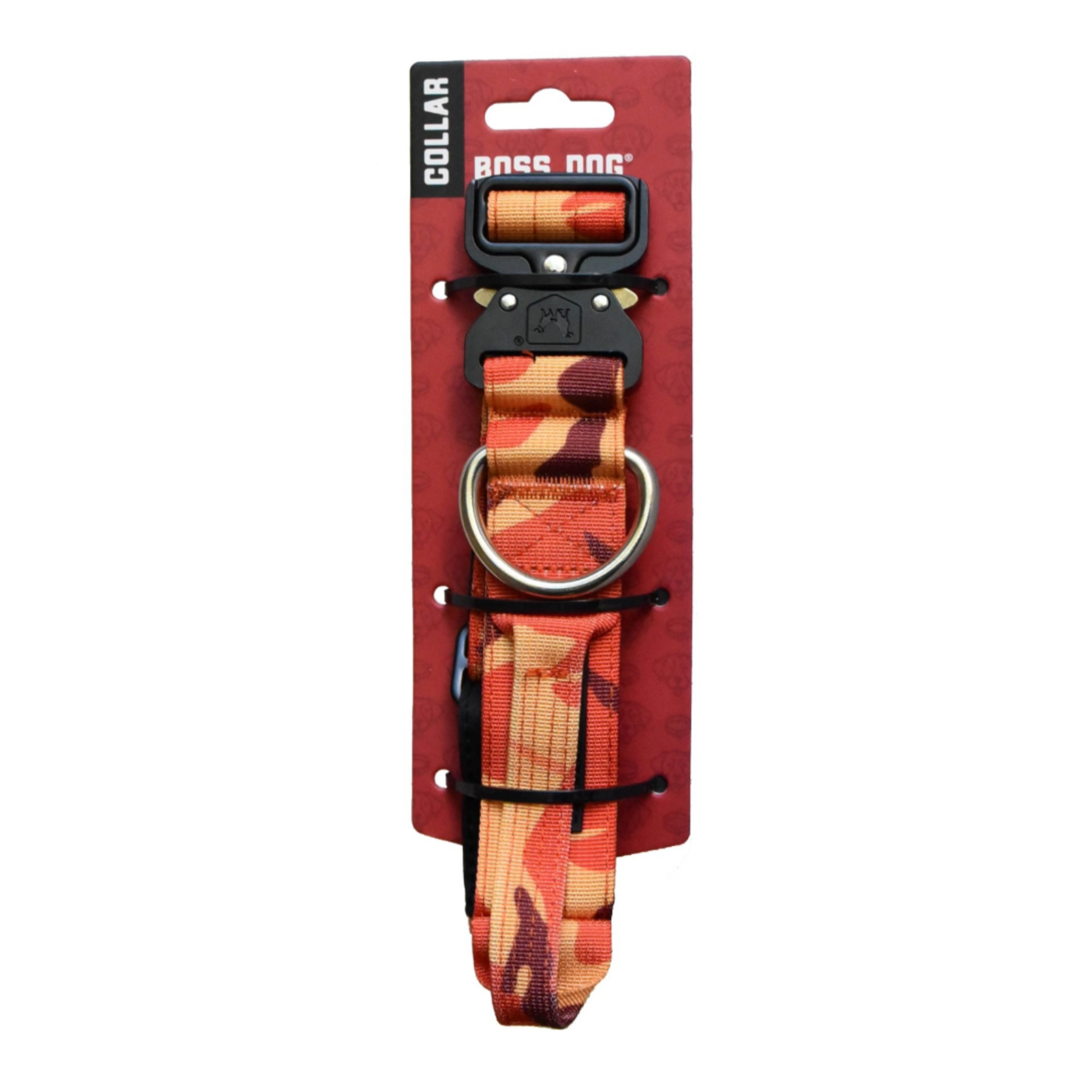 Boss Dog Tactical Adjustable Dog Collar Orange Camo Medium, 15-18 in 850030579140
