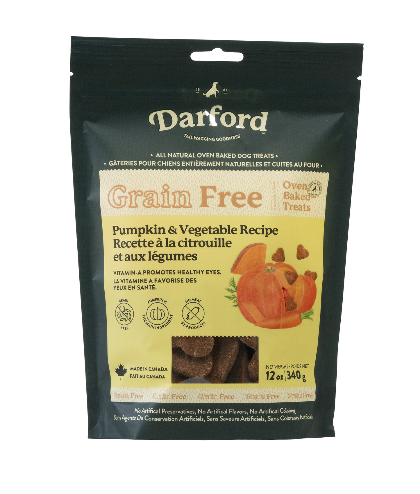 Darford Grain Free Pumpkin Recipe Biscuits Regular Pumpkin 12 oz 064863012846