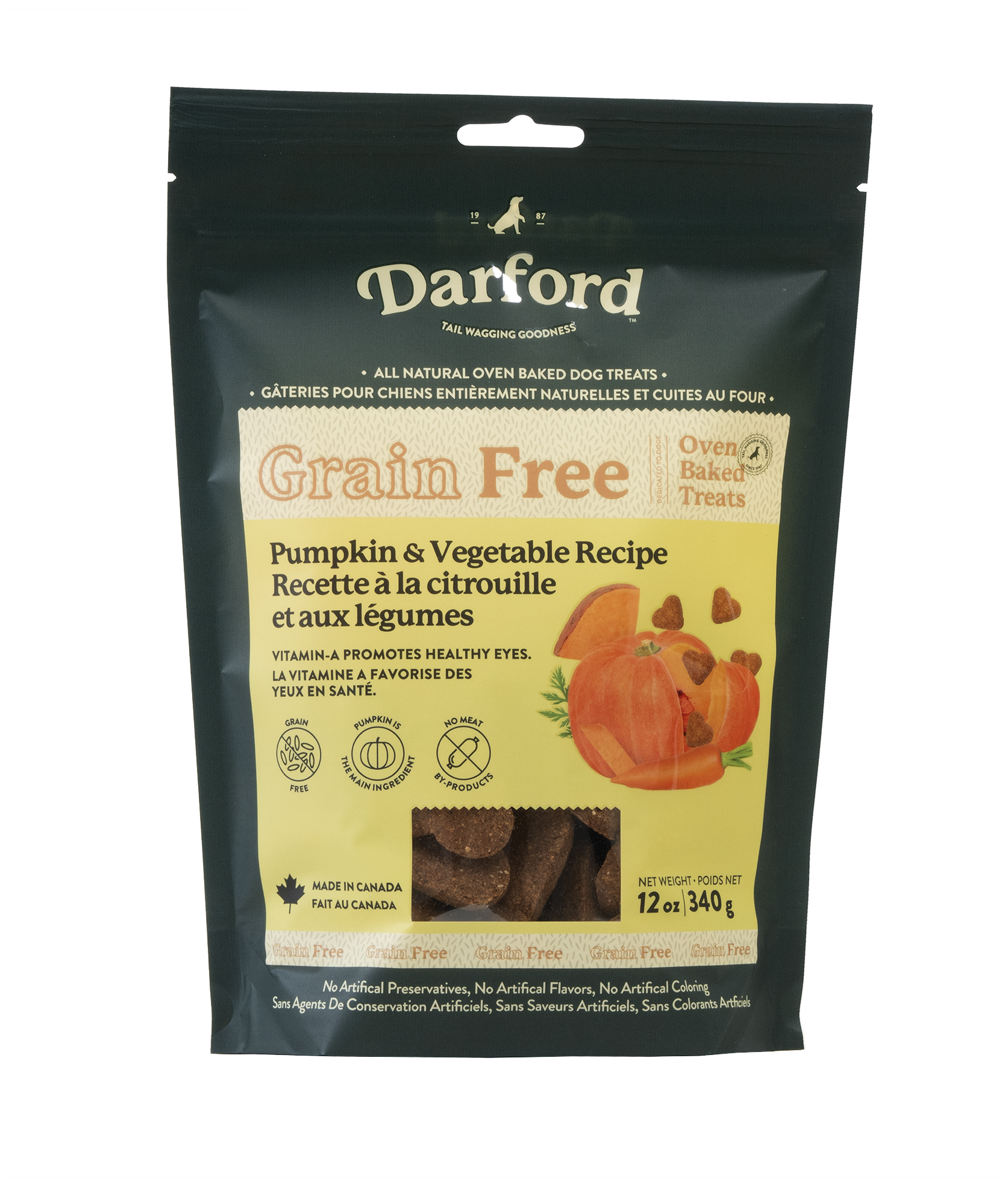 Darford Grain Free Pumpkin Recipe Biscuits Regular Pumpkin 12 oz 064863012846