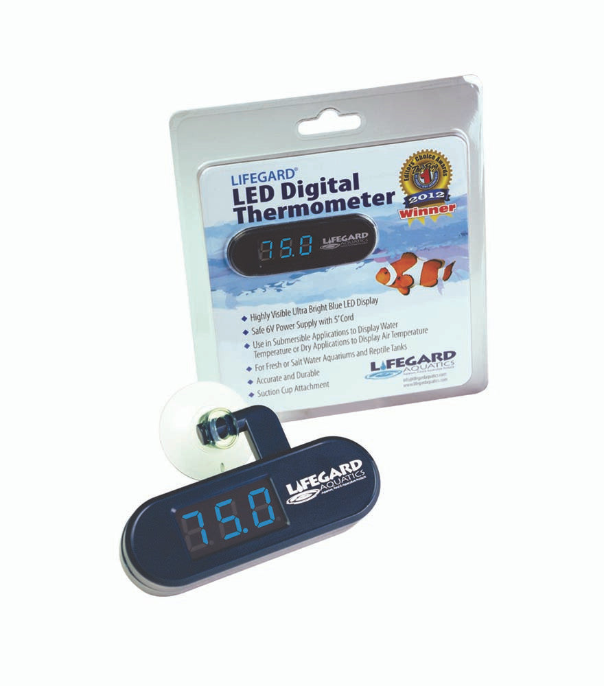 Lifegard Aquatics LED Digital Aquarium Thermometer Blue