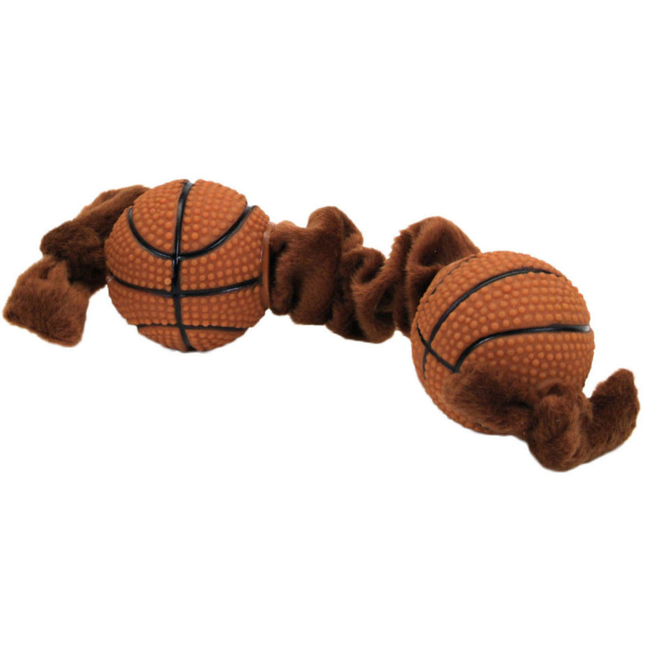 Lil Pals Plush and Vinyl Basketball Tug Toy Brown 8 in