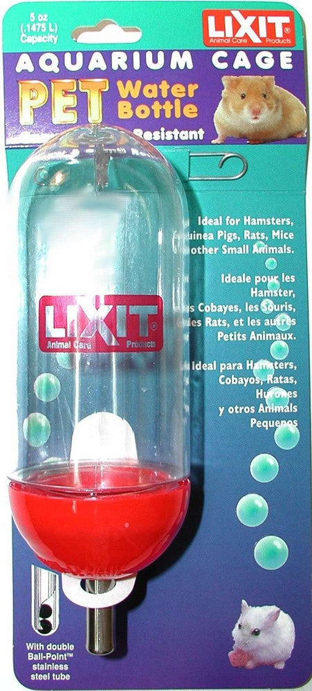 Lixit Aquarium Cage Bottle for Small Animals Clear, Blue 5 Ounces