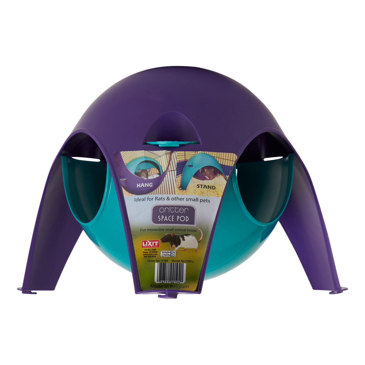 Lixit Critter Space Pod Small Animal House Purple/Blue LG