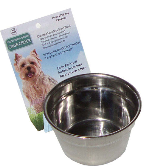 Lixit Stainless Steel Dog Crock Silver 10 Ounces