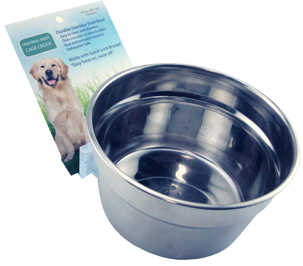 Lixit Stainless Steel Dog Crock Silver 20 Ounces