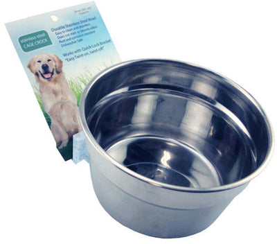 Lixit Stainless Steel Dog Crock Silver 20 Ounces