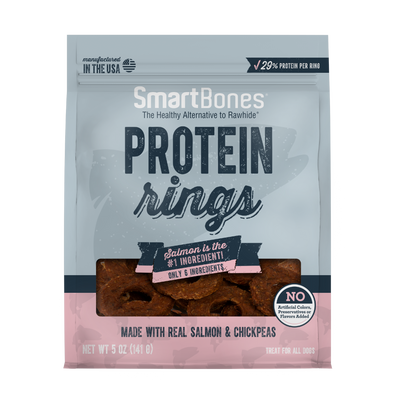 SmartBones Protein Rings Dog Treat Salmon & Chickpea 5 oz 892383005495