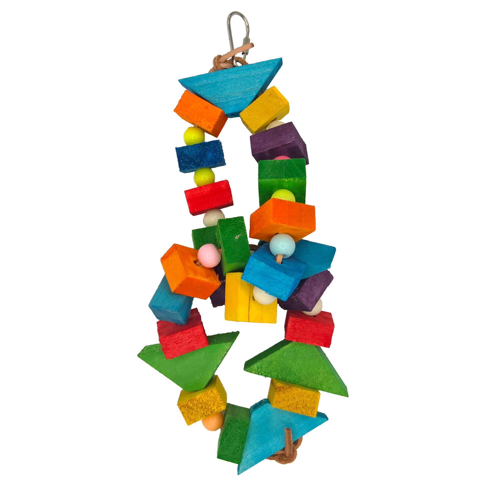 A & E Cages Happy Beaks Blocks & Bead Hanging Wood Rings Bird Toy 644472991789