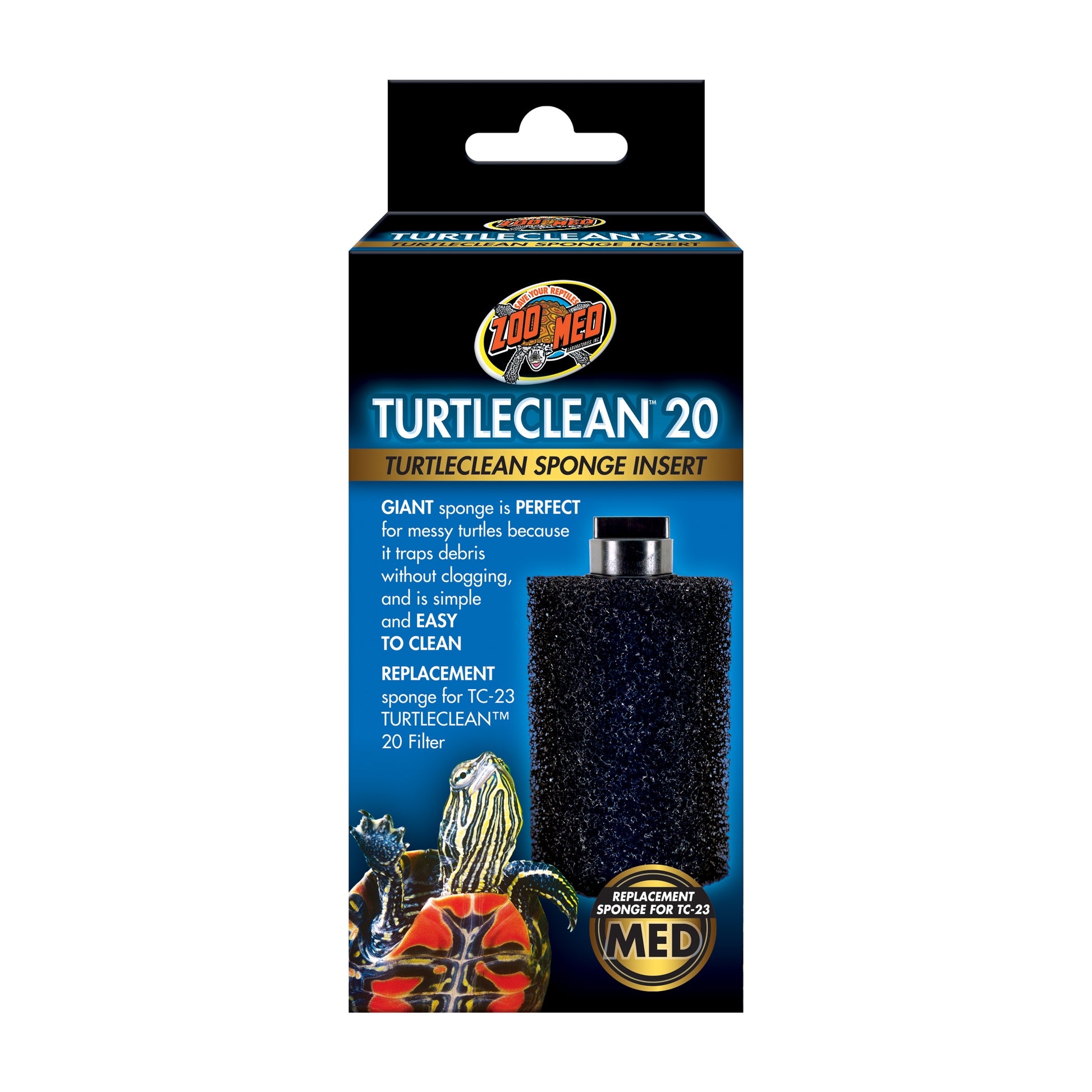 Zoo Med Zoo Med TurtleClean 10 Replacement Sponge Insert Medium 097612024234