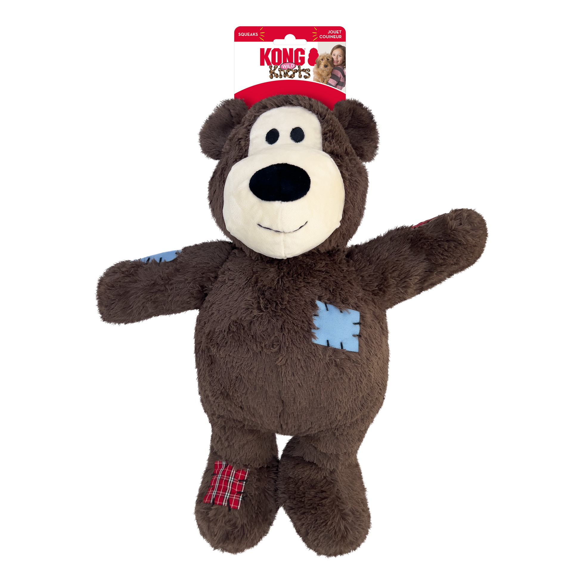 KONG Wild Knots Bear Dog Toy Assorted Color Jumbo 035585529288