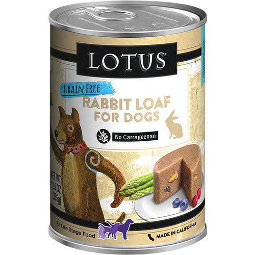 Lotus Dog Grain Free Loaf Rabbit 12.5oz {L + x} C=12