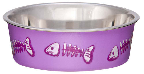 Loving Pets Bella Designer Fish Skeleton Cat Dish Lilac XXS