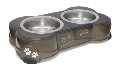 Loving Pets Double Diner Dog Bowl Espresso MD