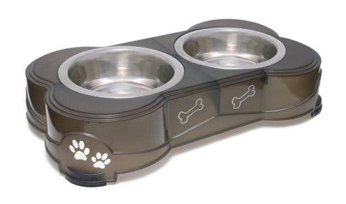 Loving Pets Double Diner Dog Bowl Espresso MD