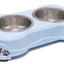 Loving Pets Double Diner Dog Bowl Murano Blue MD