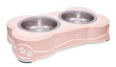 Loving Pets Double Diner Dog Bowl Paparazzi Pink MD