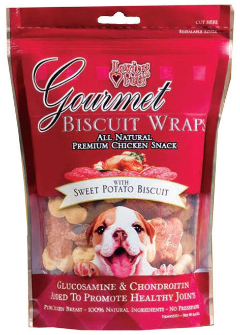 Loving Pets Gourmet Wraps Biscuit Dog Treat Sweet Potato 8oz