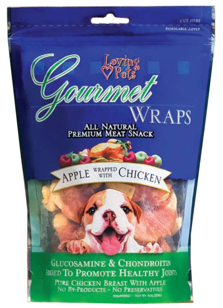 Loving Pets Gourmet Wraps Dog Treat Apple & Chicken 6oz