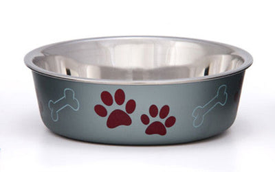 Loving Pets Metallic Dog Bowl Blueberry MD