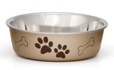 Loving Pets Metallic Dog Bowl Champagne SM