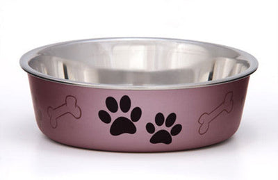 Loving Pets Metallic Dog Bowl Grape MD