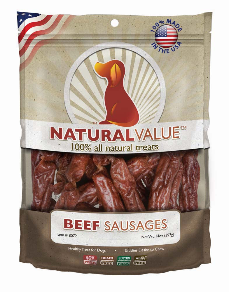 Loving Pets Natural Value Sausages Dog Treats Beef 13oz