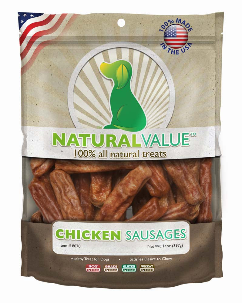 Loving Pets Natural Value Sausages Dog Treats Chicken 13oz