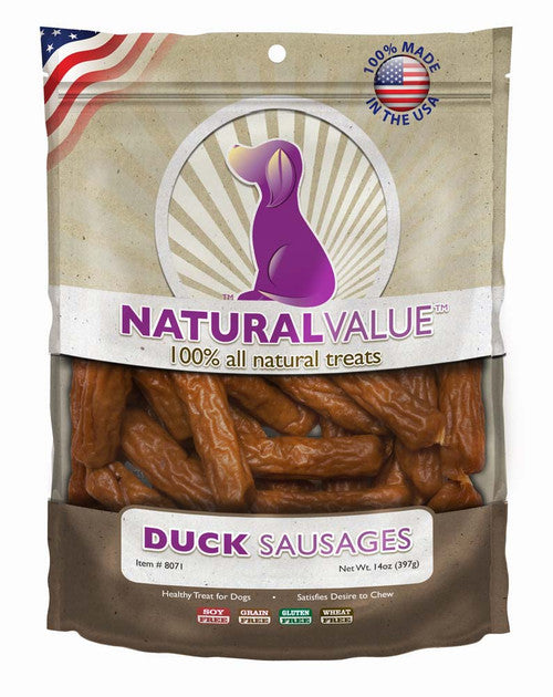 Loving Pets Natural Value Sausages Dog Treats Duck 13oz