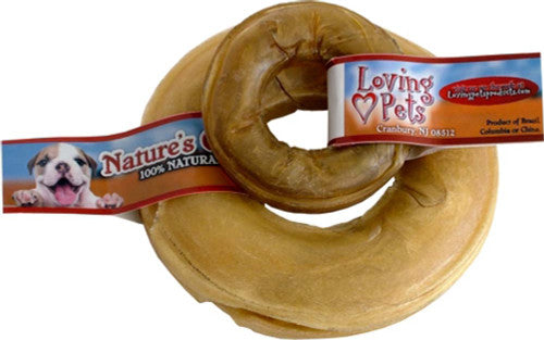 Loving Pets Pressed Rawhide Donut Dog Treat 6in