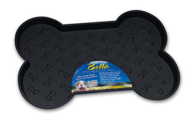 Loving Pets Spill - Proof Bone Shaped Dog Mat Black LG