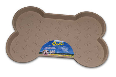 Loving Pets Spill - Proof Bone Shaped Dog Mat Tan LG