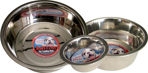 Loving Pets Traditional Stainless Steel Dog Bowl Silver 1 Quart
