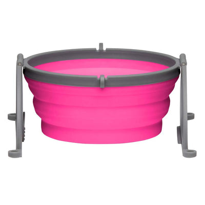 Loving Pets Travel Dog Bowl Pink LG