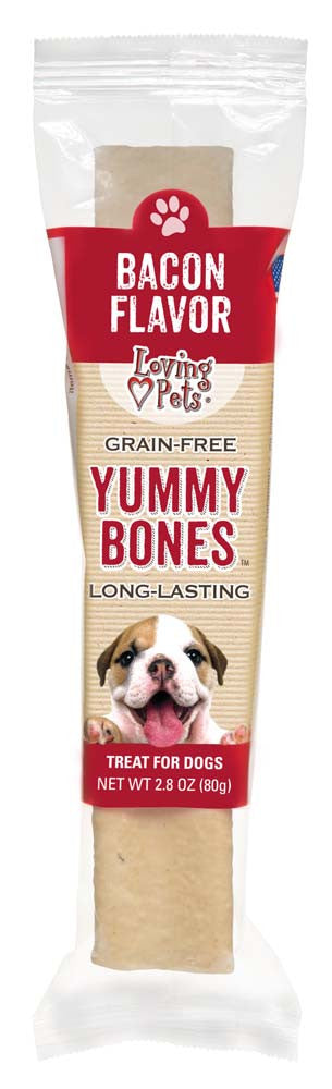 Loving Pets Yummy Bone Flavor Filled Dog Treat Bacon 2.8oz