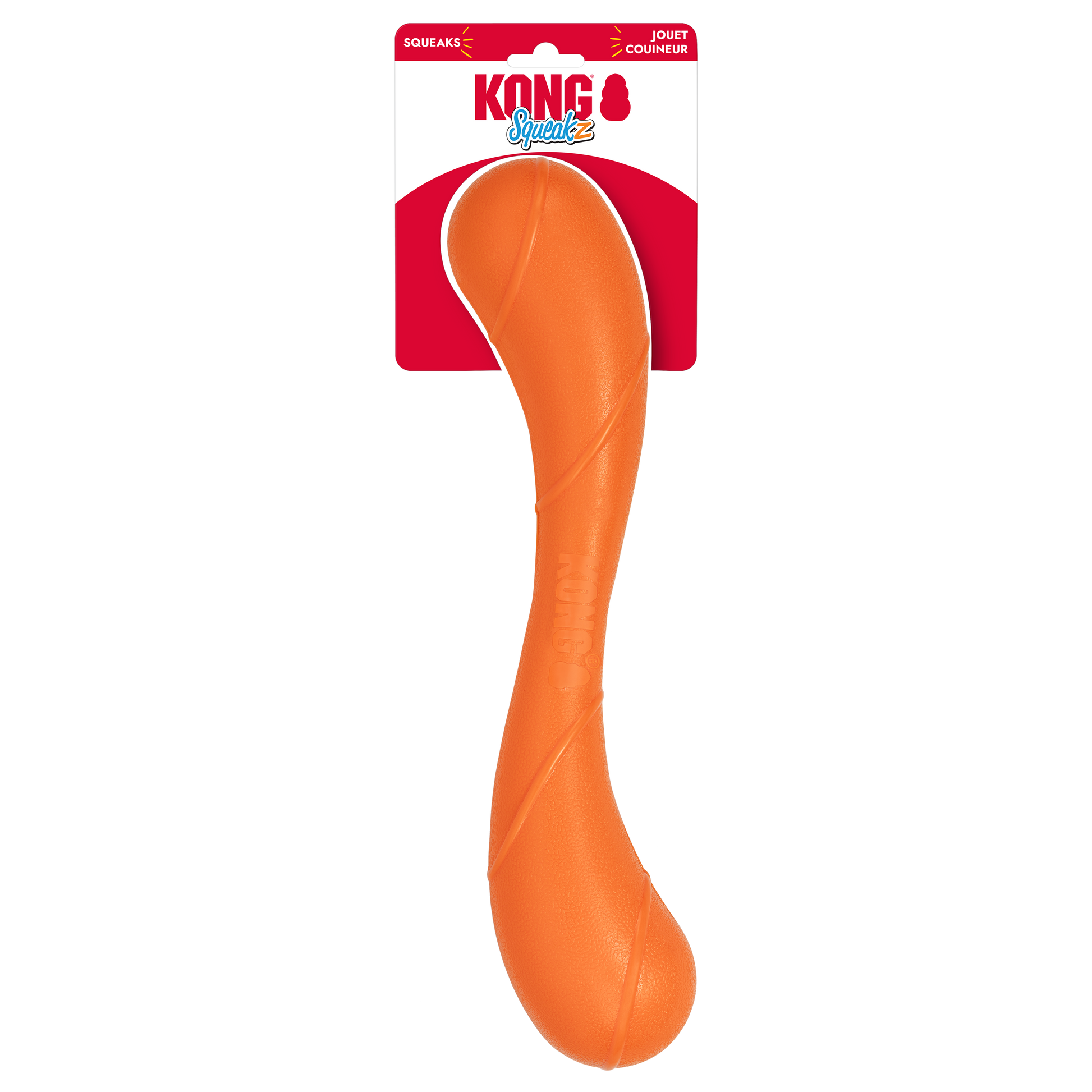 KONG Squeakz Stick Dog Toy Orange Large 035585014852