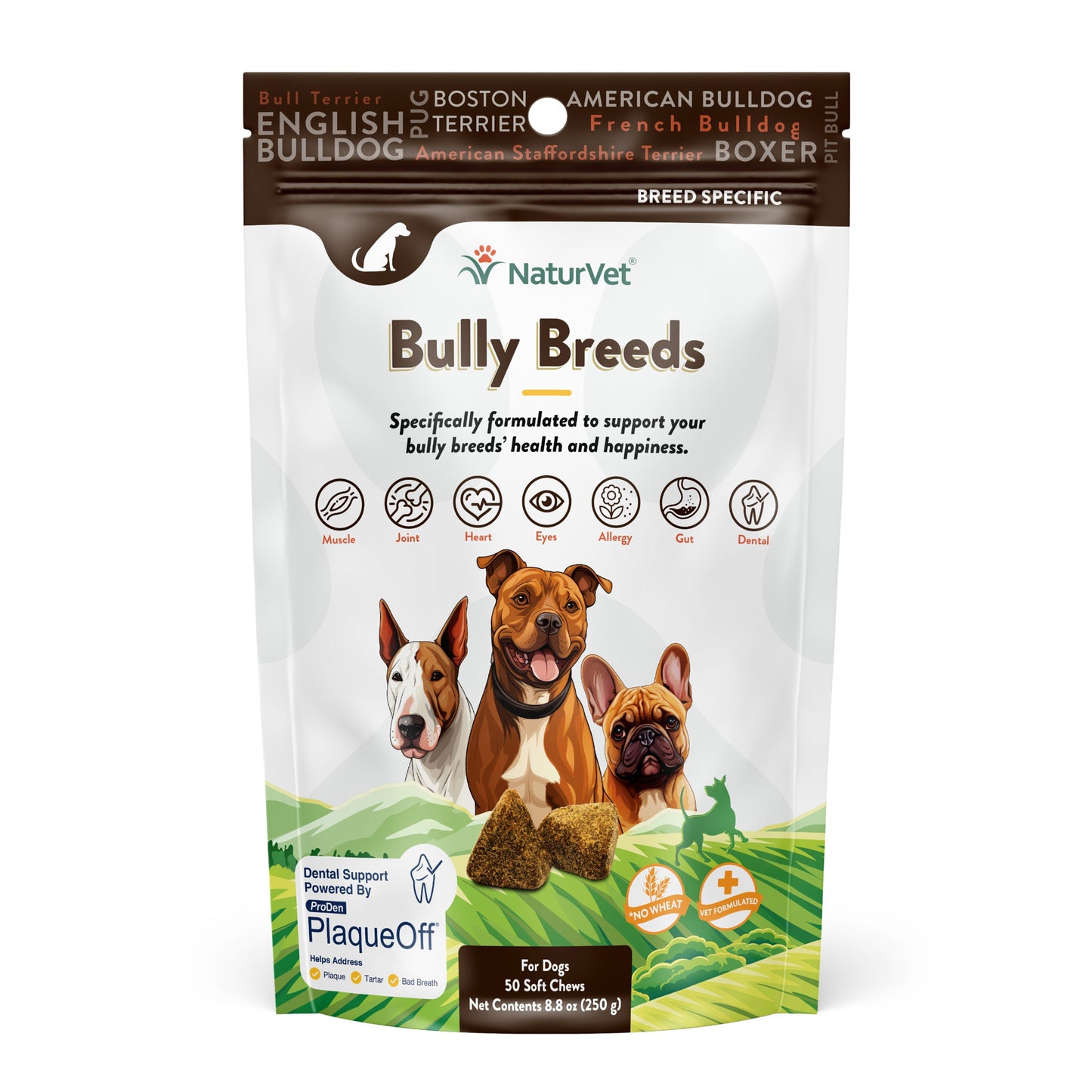 NaturVet Breed-Specific Bully Breed Supplement Soft Chew 50 ct 797801606448