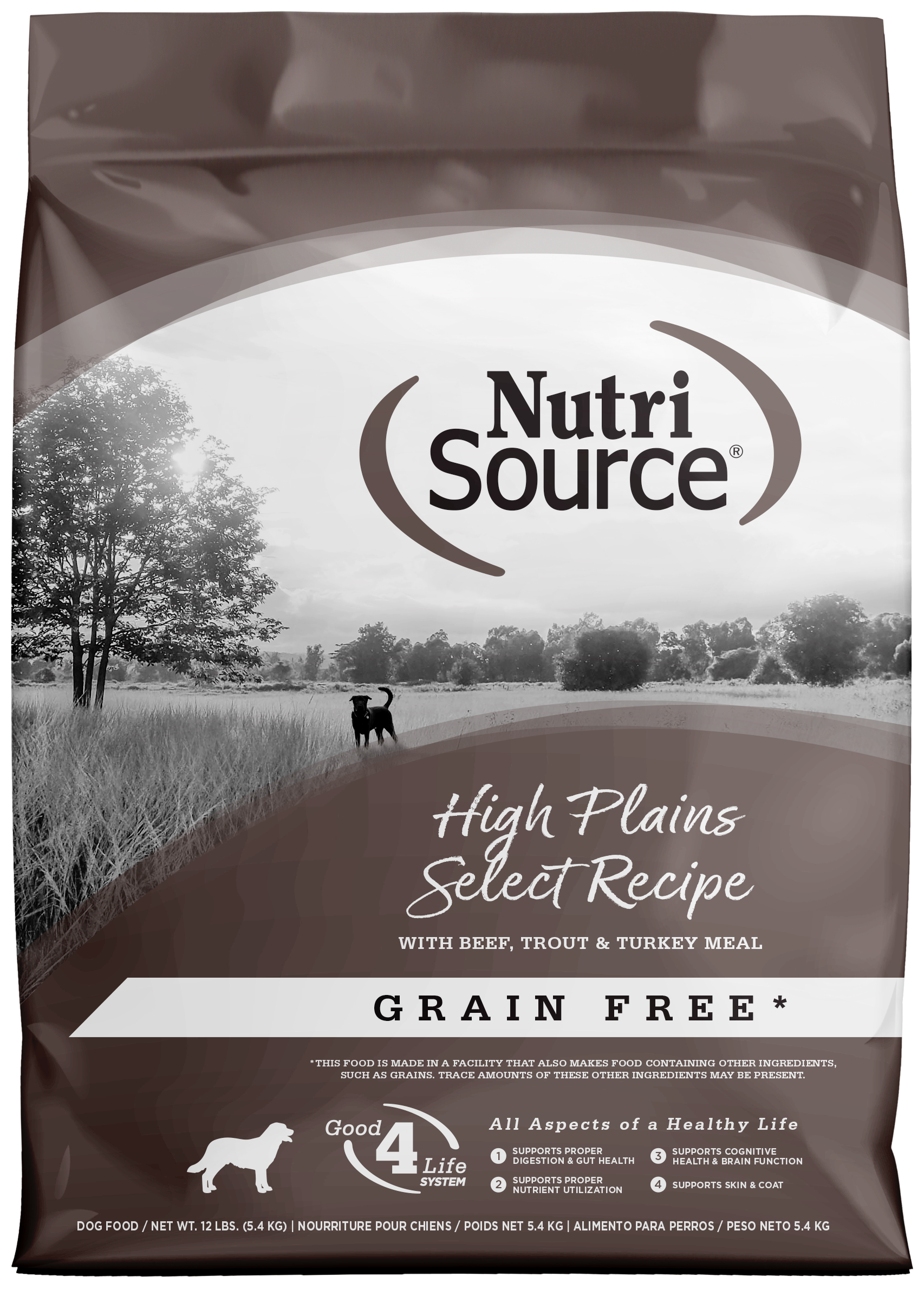 NutriSource Select Recipe Grain Free Dry Dog Food High Plains Select 12 lb 073893297079