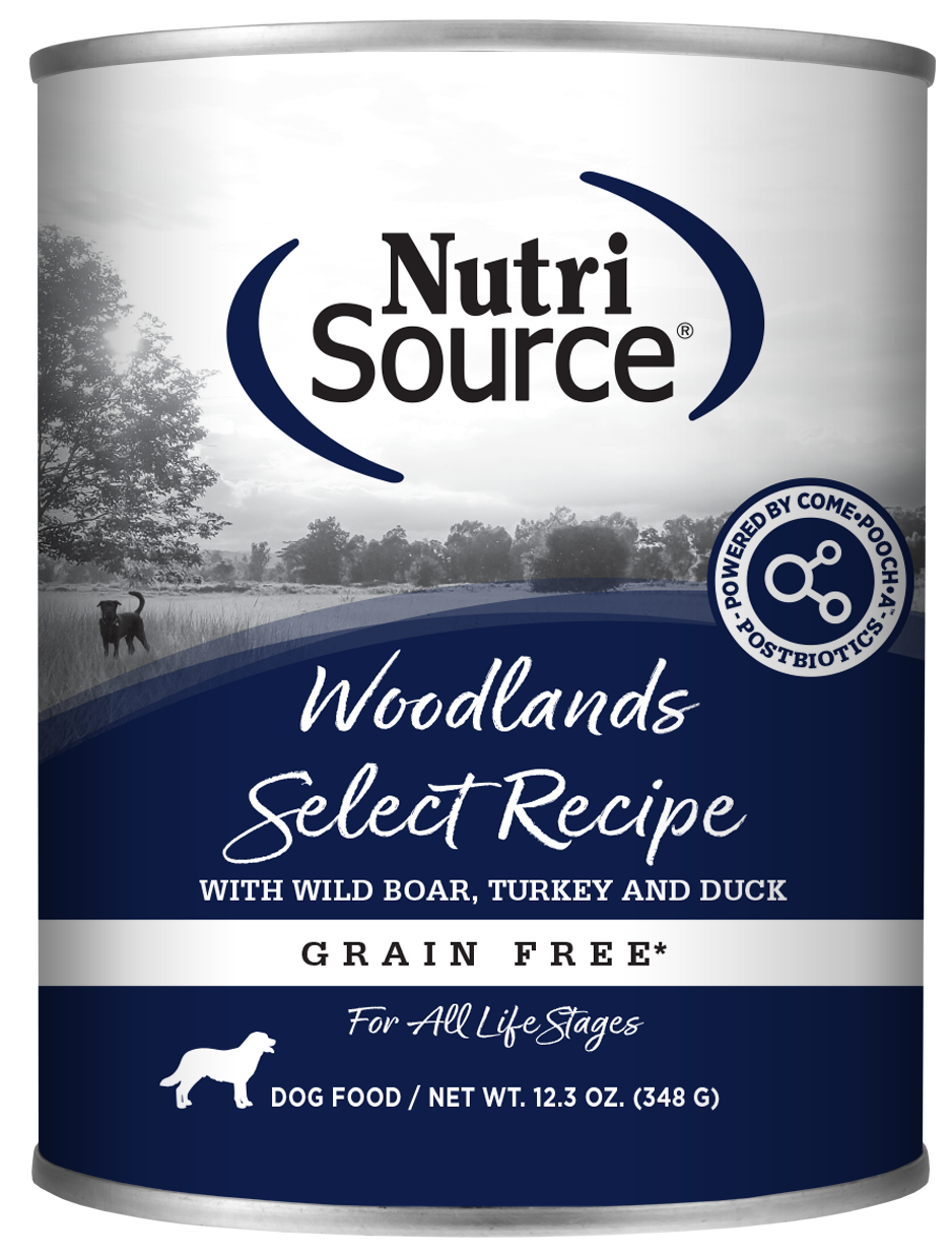 NutriSource Select Recipe Grain Free Canned Dog Food Woodlands Select 12ea/12.3 oz 073893021223
