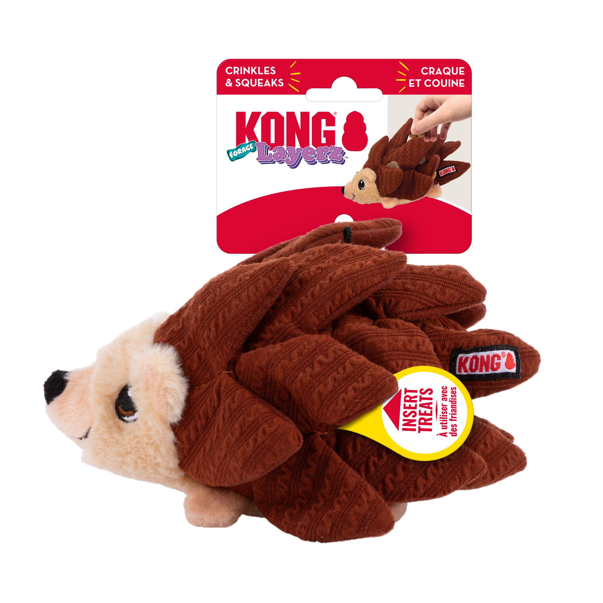 KONG Layerz Forage Dog Toy Hedgehog Medium 035585506203
