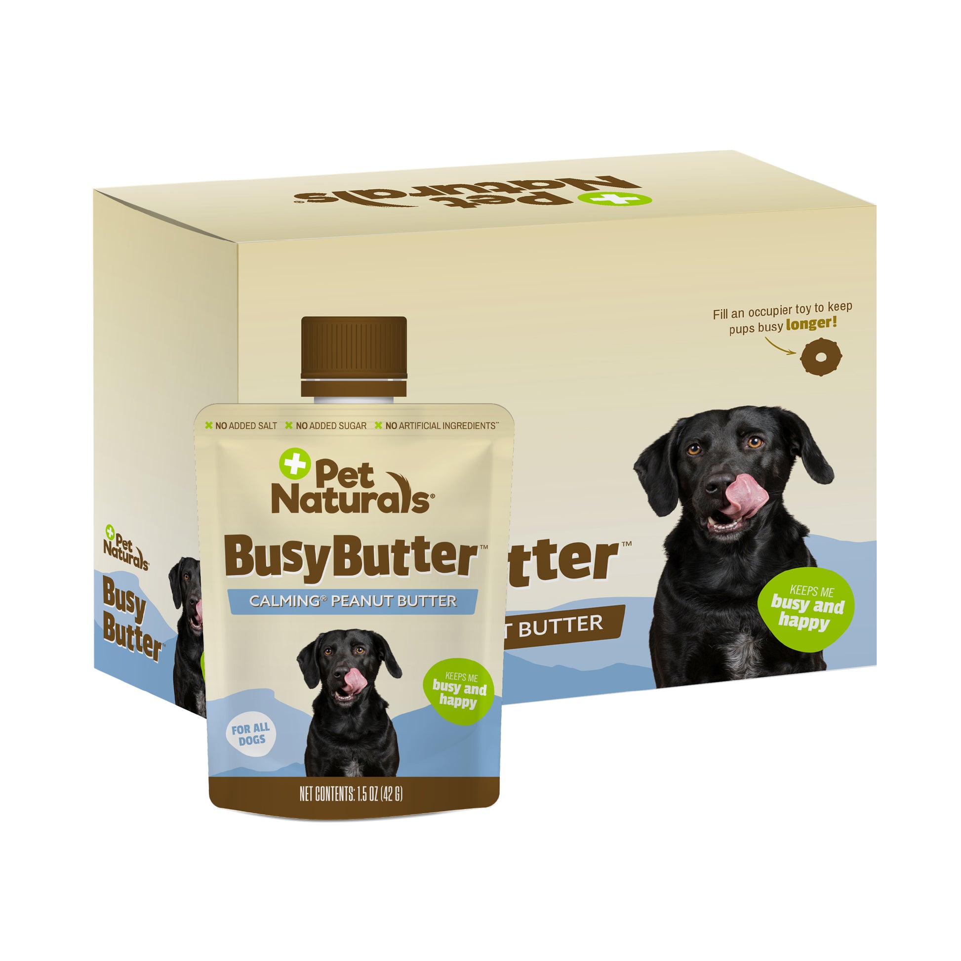 Pet Naturals BusyButter Calming Dog Supplement Pouch Peanut Butter 6ea/1.5 oz, 6 ct 026664016621