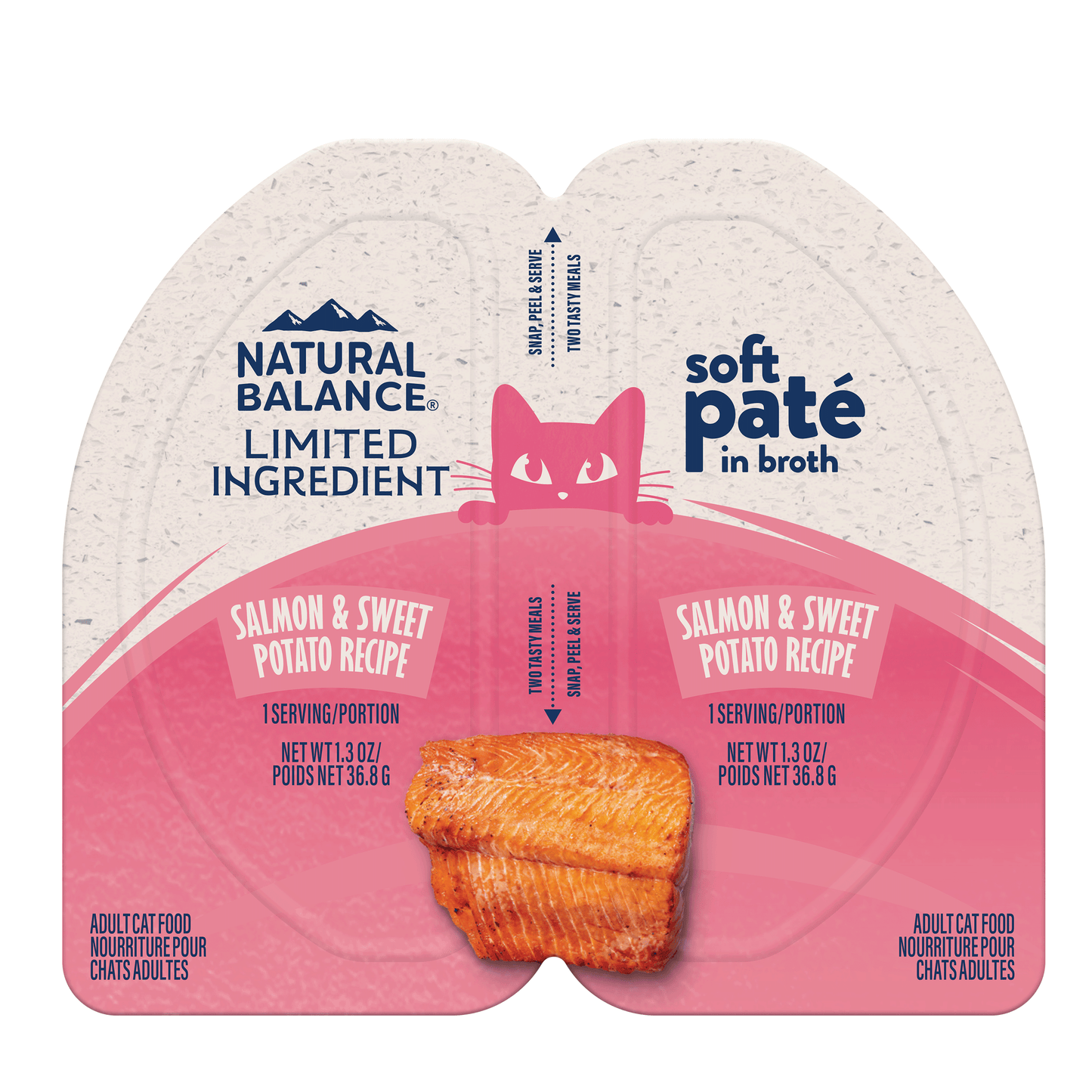 Natural Balance Pet Foods Limited Ingredient Soft Pate in Broth Wet Cat Food Salmon & Sweet Potato 10ea/2.6 oz 723633006798