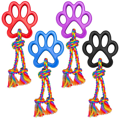 Multipet Tug-A-Paw with Rope Dog Toy Assorted Color 14 in 784369513806
