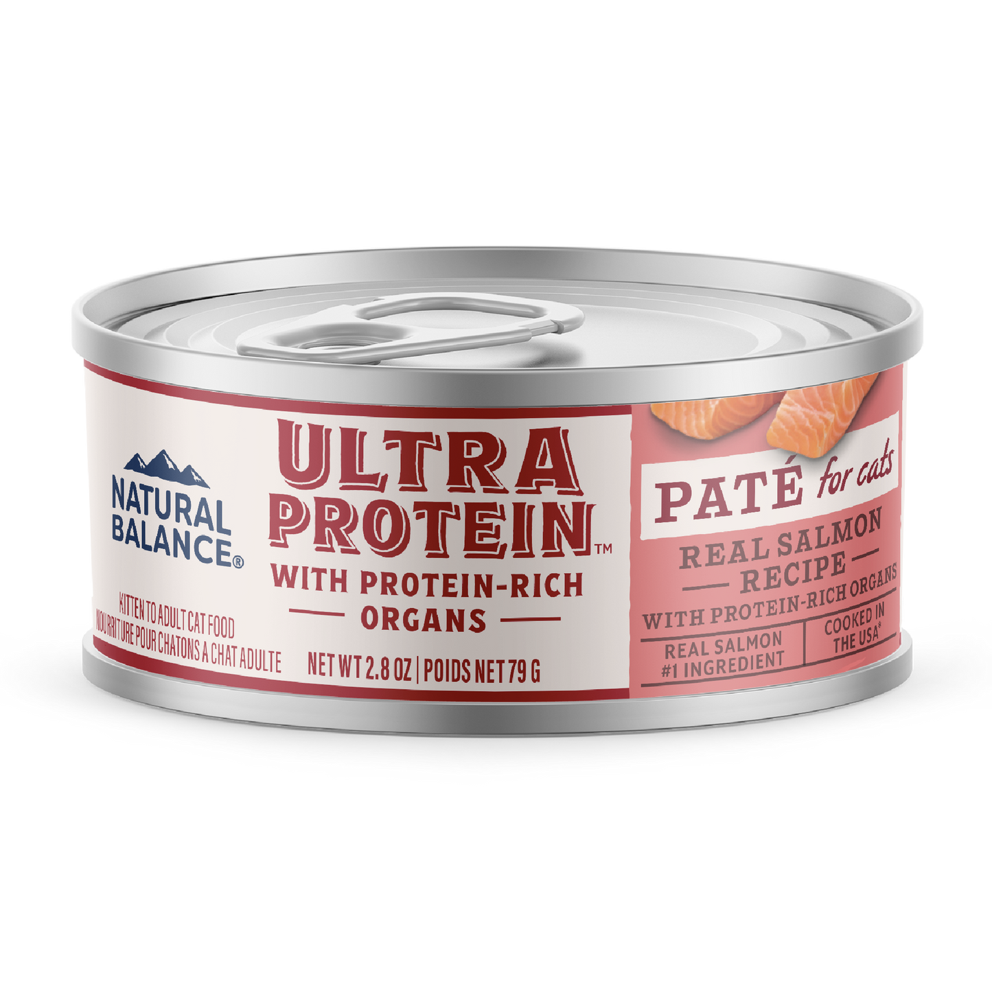 Natural Balance Pet Foods Ultra Protein Pate Canned Cat Food Salmon 24ea/2.8 oz 723633006996