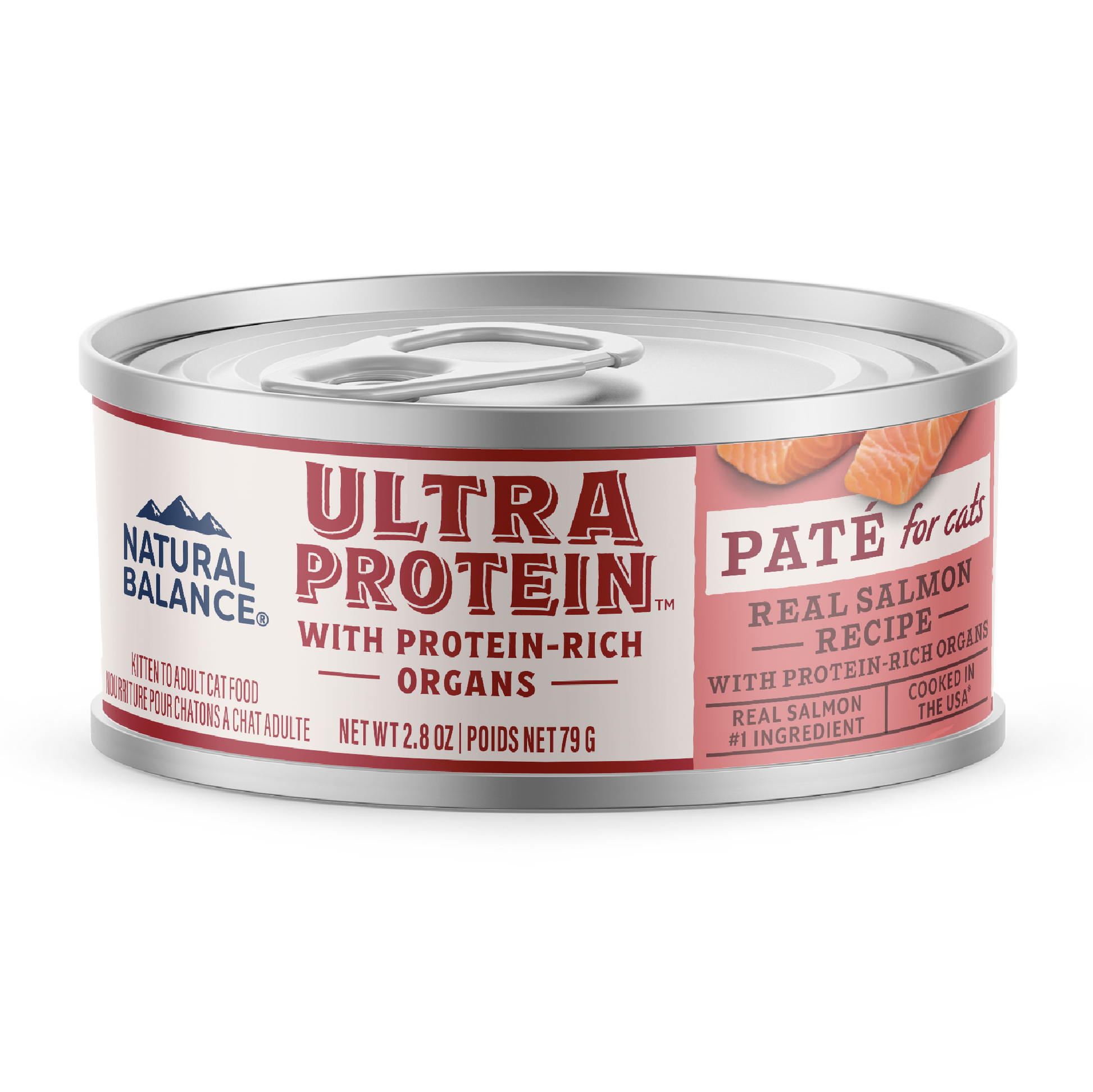 Natural Balance Pet Foods Ultra Protein Pate Canned Cat Food Salmon 24ea/2.8 oz 723633006996