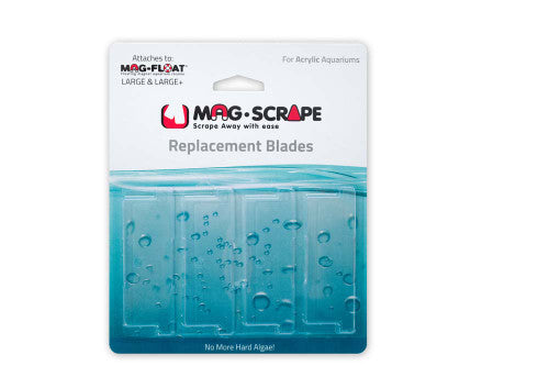 Mag - Float Replacement Blades for Acrylic Aquariums Clear LG/LG + 4pk - Aquarium